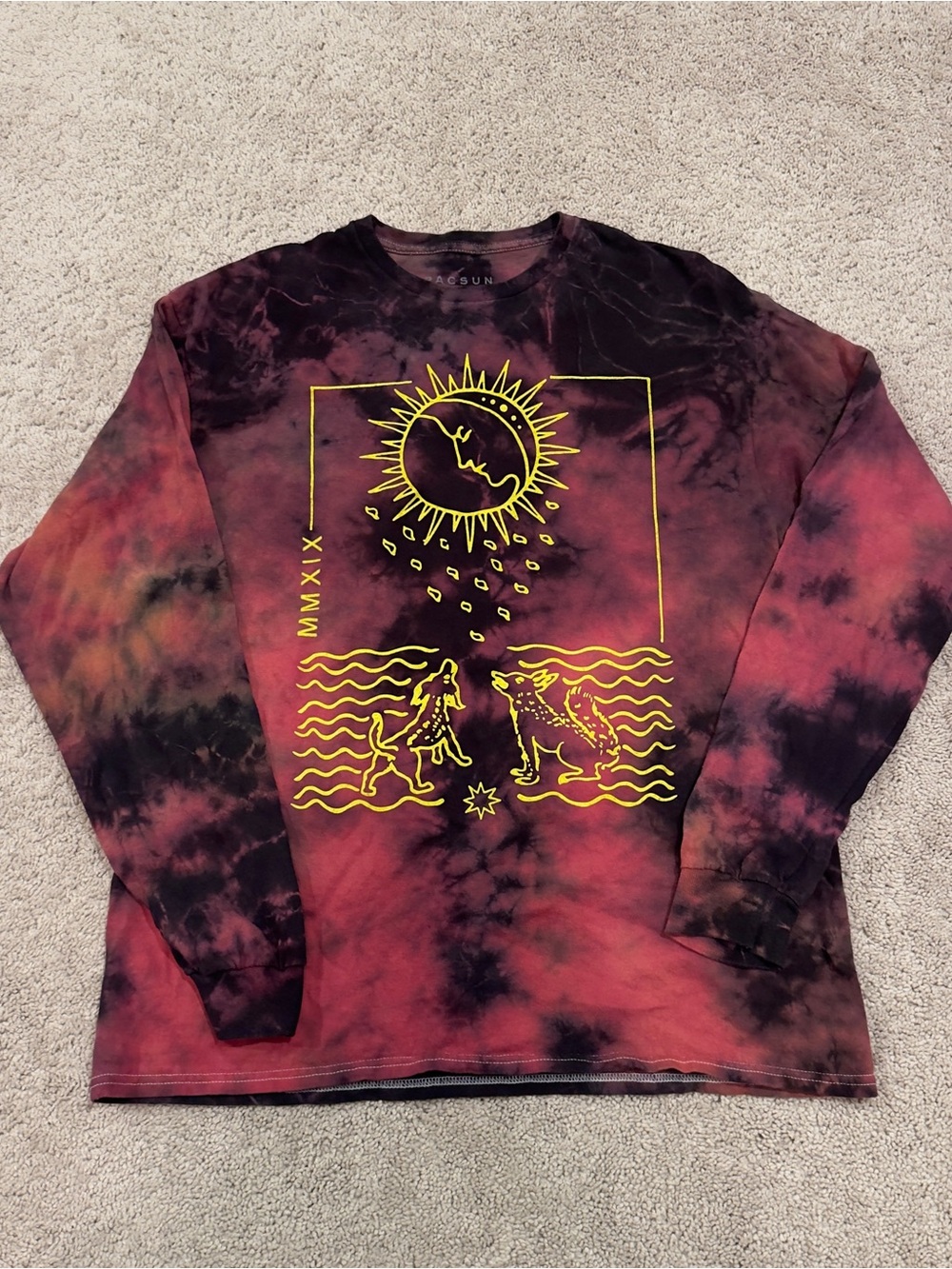 PacSun Los Angeles Tie-Dye Tee - Pink & Black